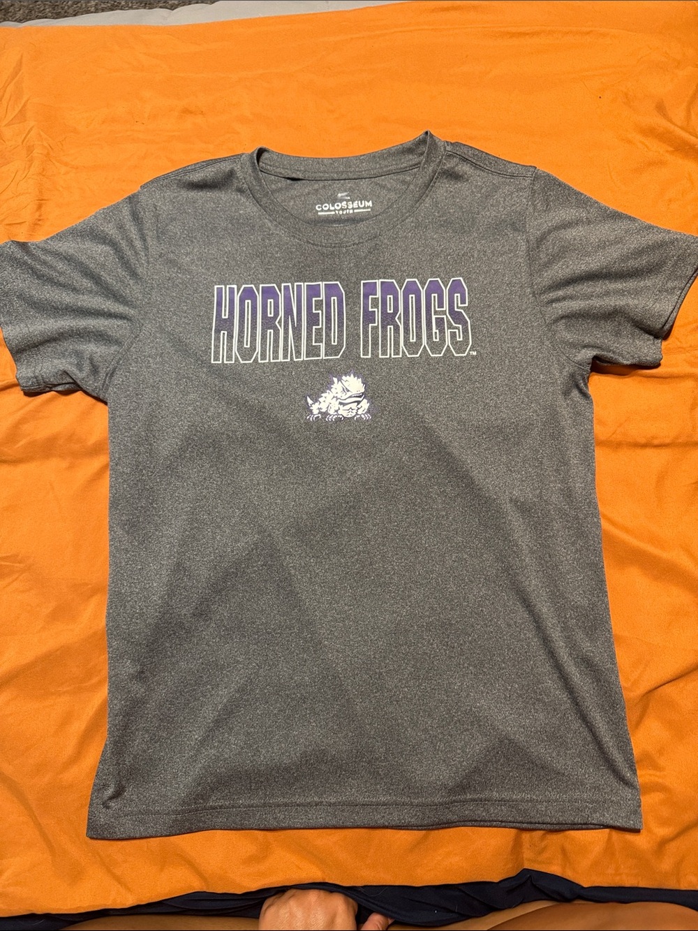 Colosseum Grey Horned Frogs Performance Tee with Purple Accents